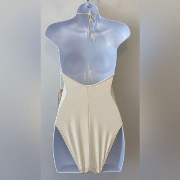NWT Good American Plus Size Leilani Ivory One Piece Halter Swimsuit - Size 7/4XL - Picture 10 of 10